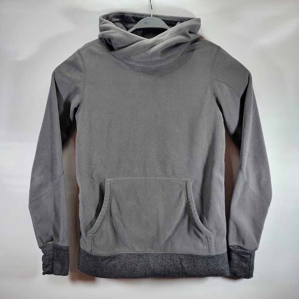 Lululemon Runaway Fleece Hoodie Black Gray Herringbone Sz 6